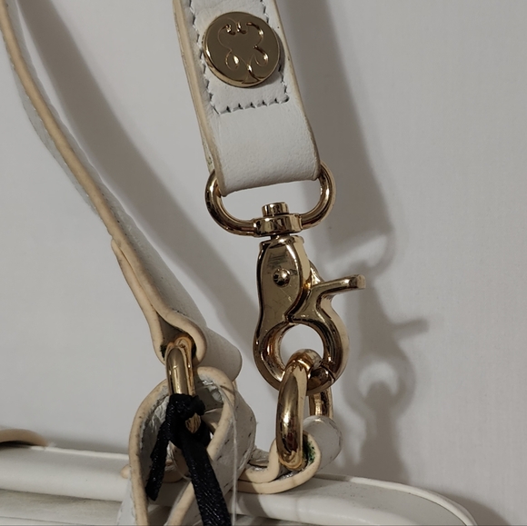 Emma Fox Newport Frame Off White and Beige Leather Satchel Crossbody - NWT - Picture 5 of 14
